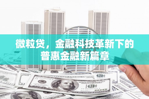 巍山微粒贷，金融科技革新下的普惠金融新篇章