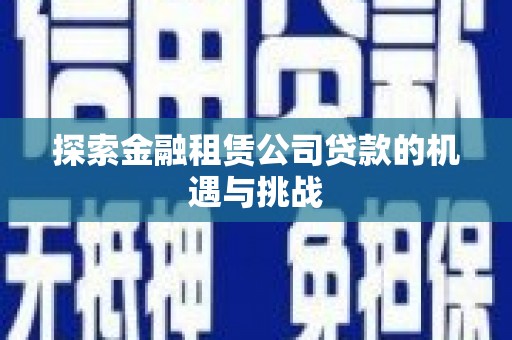 巍山探索金融租赁公司贷款的机遇与挑战