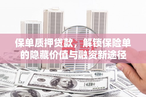 巍山保单质押贷款，解锁保险单的隐藏价值与融资新途径