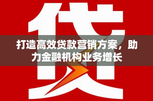 巍山打造高效贷款营销方案，助力金融机构业务增长