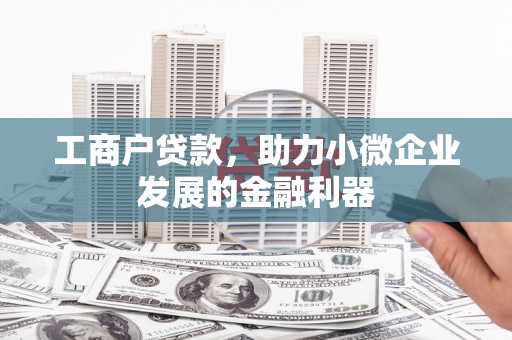 巍山工商户贷款，助力小微企业发展的金融利器