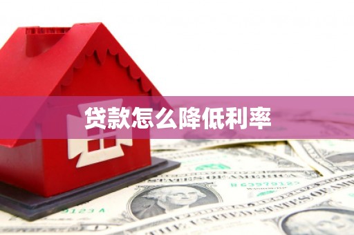 巍山贷款怎么降低利率