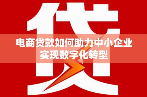 巍山电商贷款如何助力中小企业实现数字化转型