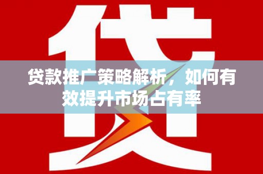 巍山贷款推广策略解析，如何有效提升市场占有率