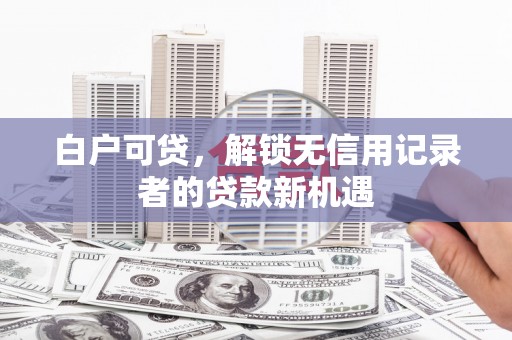 巍山白户可贷，解锁无信用记录者的贷款新机遇