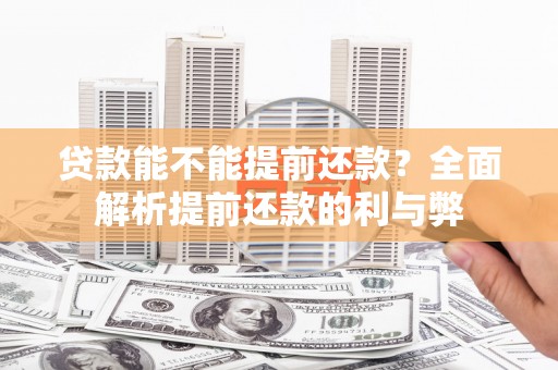 巍山贷款能不能提前还款？全面解析提前还款的利与弊