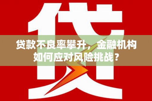 巍山贷款不良率攀升，金融机构如何应对风险挑战？