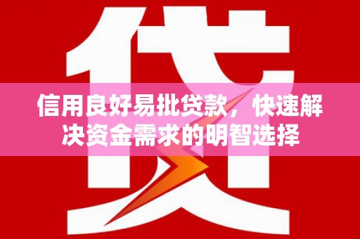 巍山信用良好易批贷款，快速解决资金需求的明智选择
