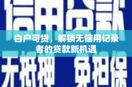 巍山白户可贷，解锁无信用记录者的贷款新机遇