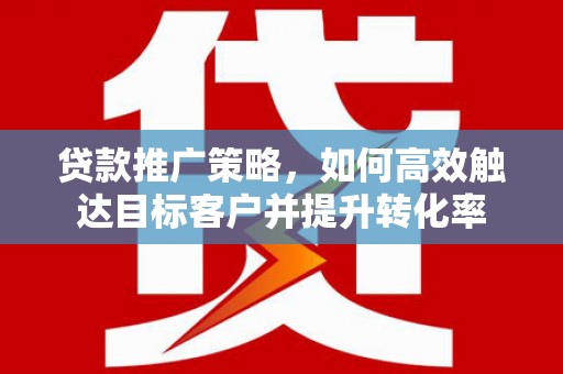 巍山贷款推广策略，如何高效触达目标客户并提升转化率