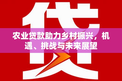 巍山农业贷款助力乡村振兴，机遇、挑战与未来展望
