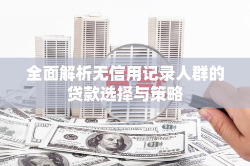 巍山全面解析无信用记录人群的贷款选择与策略