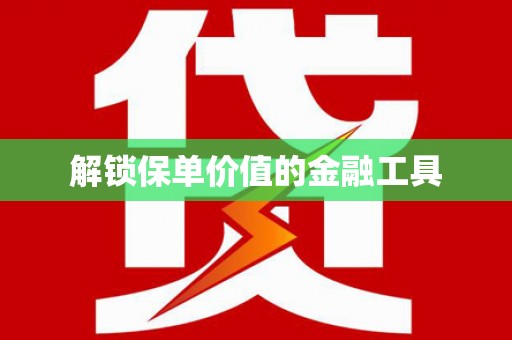 巍山解锁保单价值的金融工具