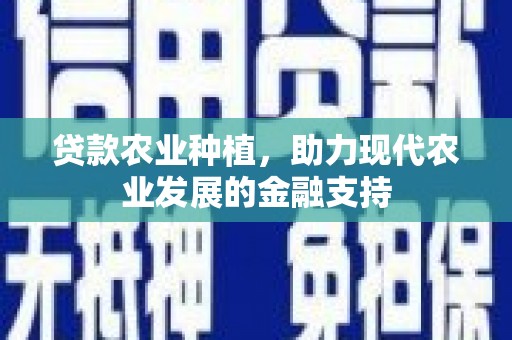 巍山贷款农业种植，助力现代农业发展的金融支持