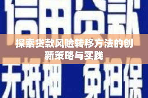 巍山探索贷款风险转移方法的创新策略与实践